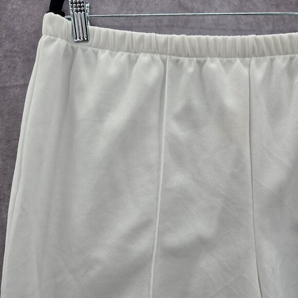 Romans White Stretch Flat Front Active Bottoms Pants Shorts 8 - Picture 4 of 7